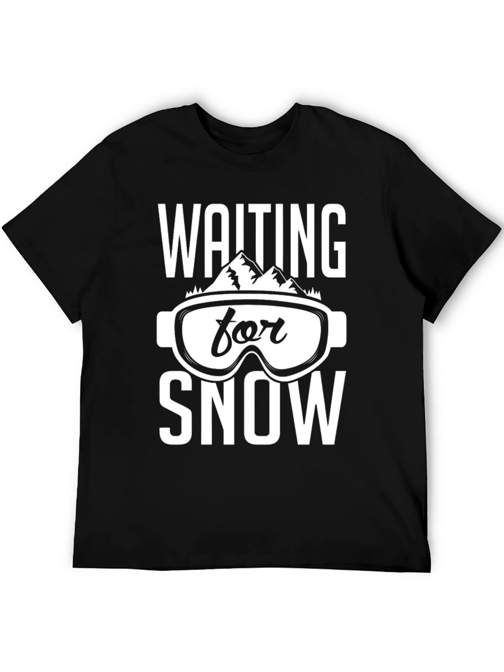 Waiting for Snow Black Graphic T-Shirt