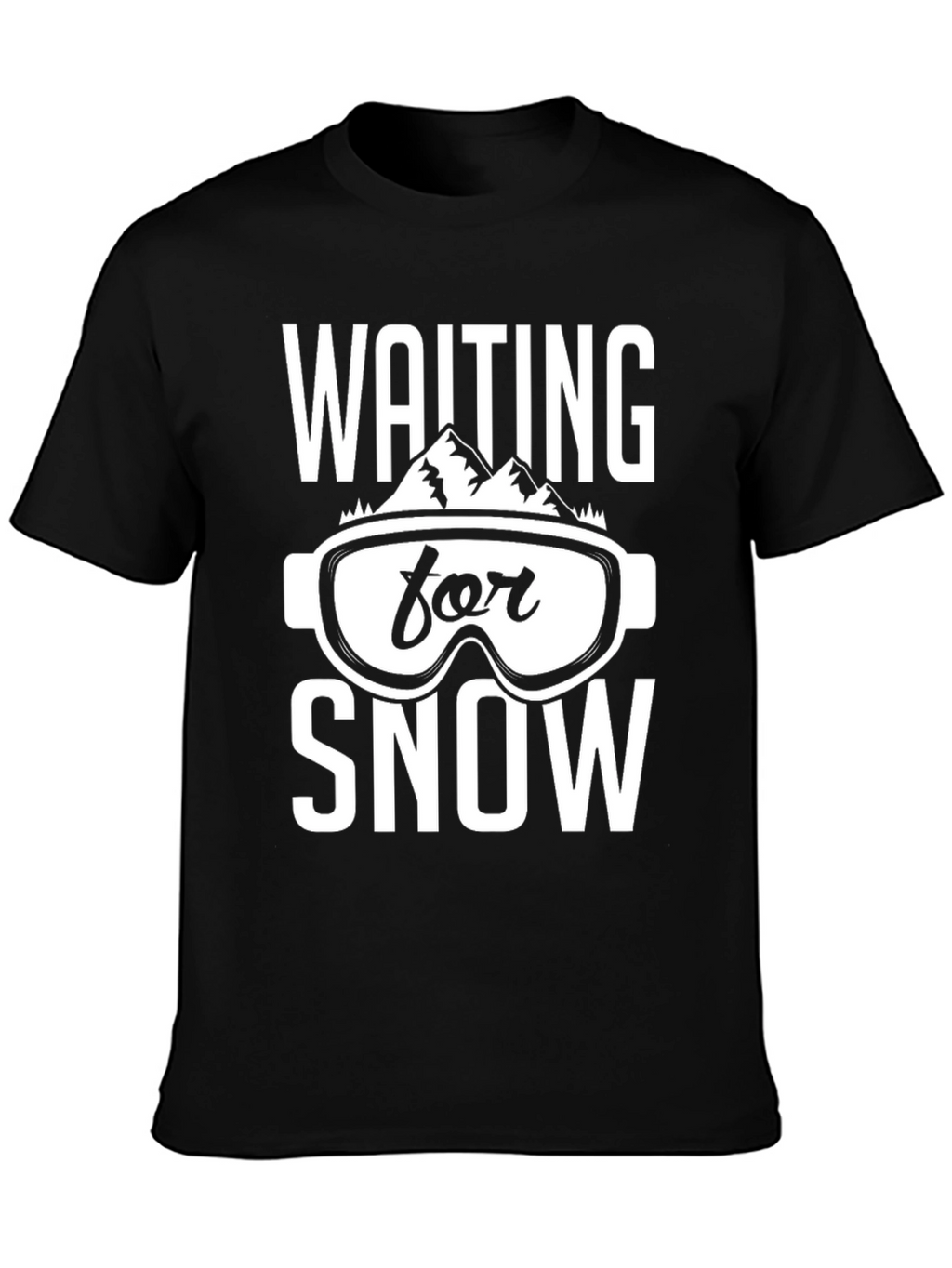 Waiting for Snow Black Graphic T-Shirt