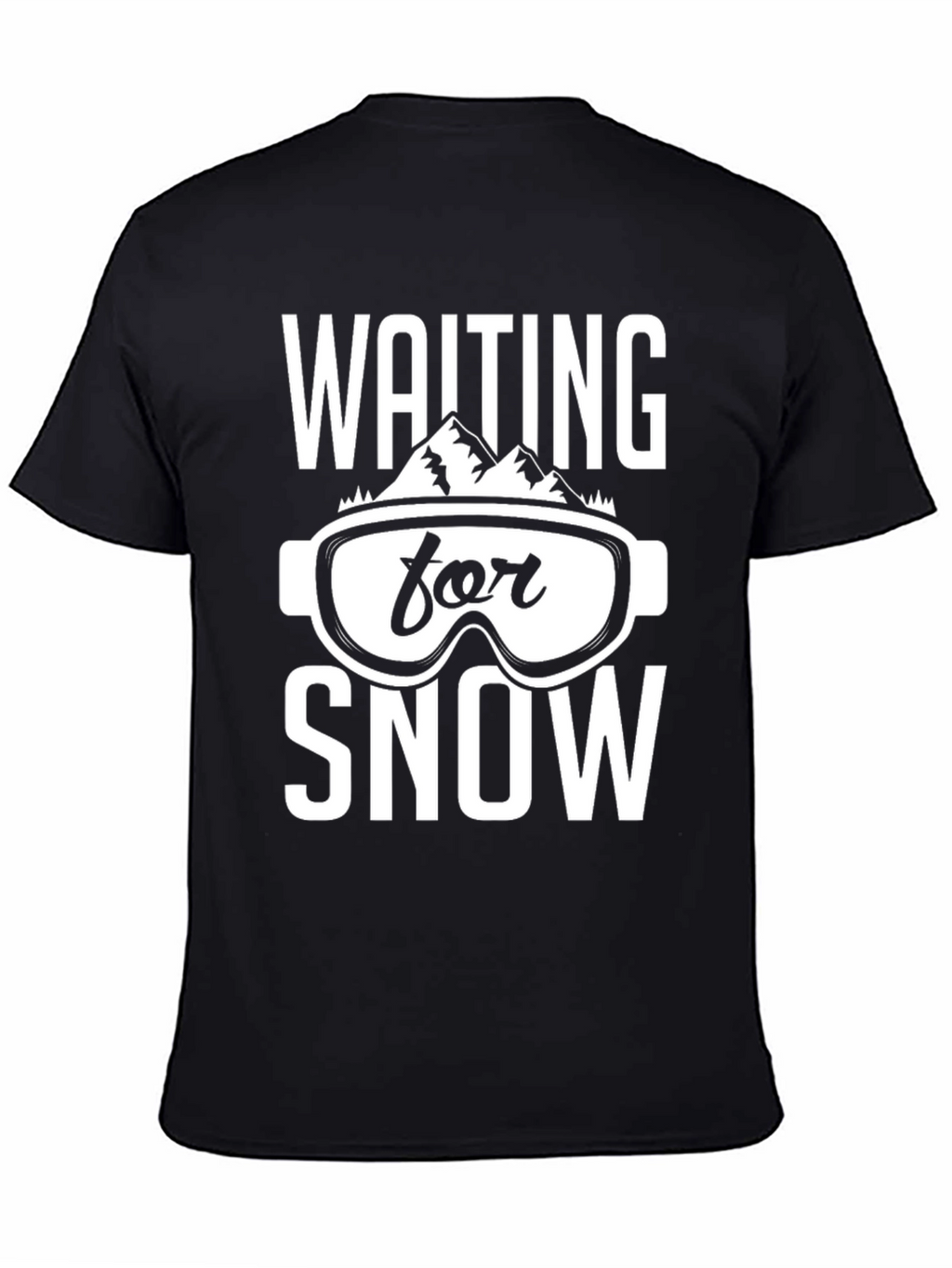 Waiting for Snow Black Graphic T-Shirt