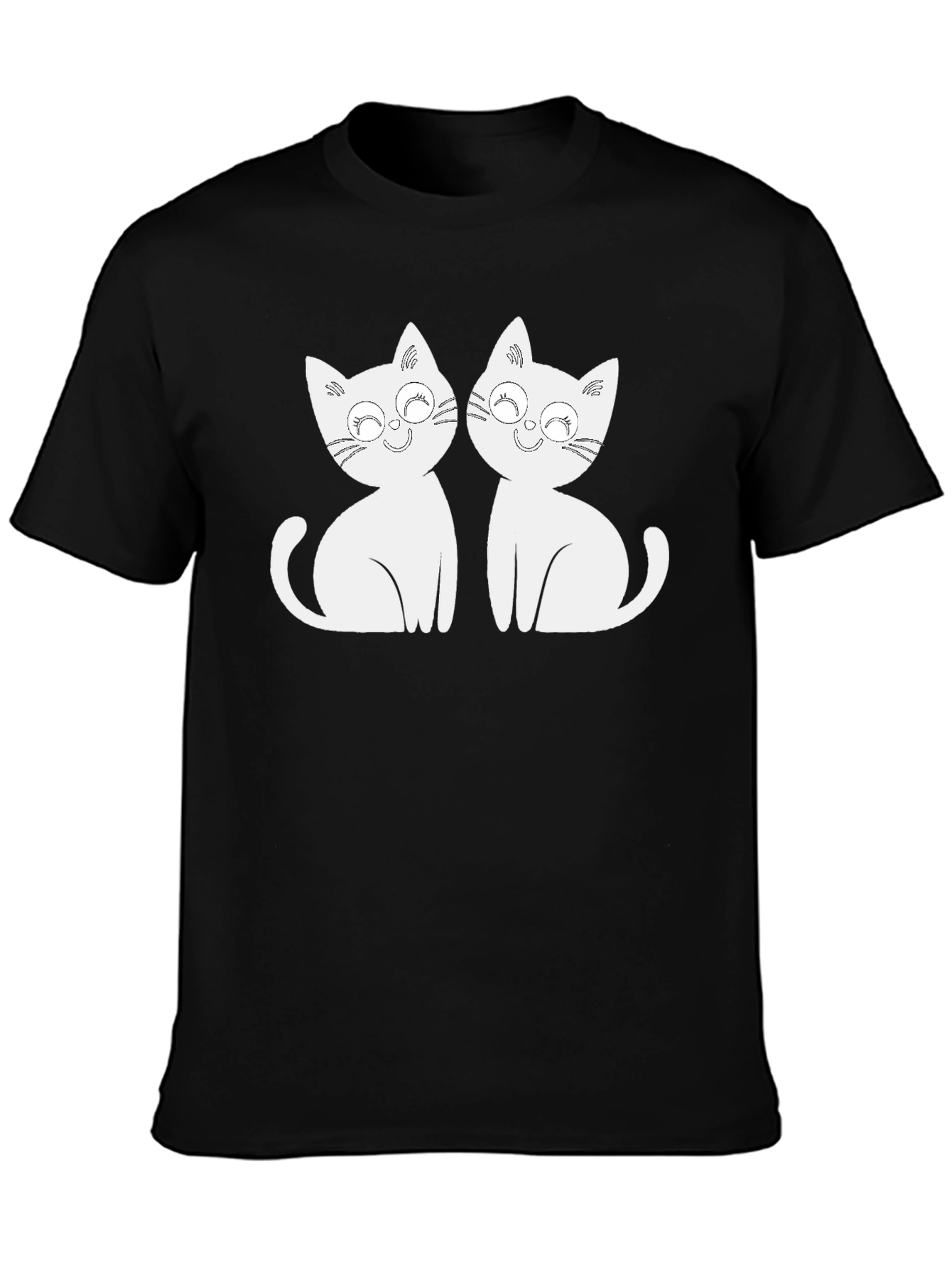 Cute Cats Graphic Tee - Black T-Shirt