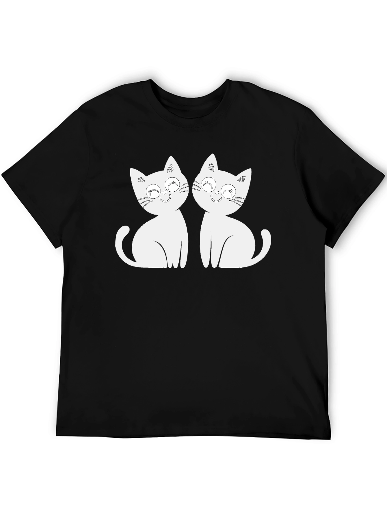 Cute Cats Graphic Tee - Black T-Shirt