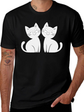 Cute Cats Graphic Tee - Black T-Shirt