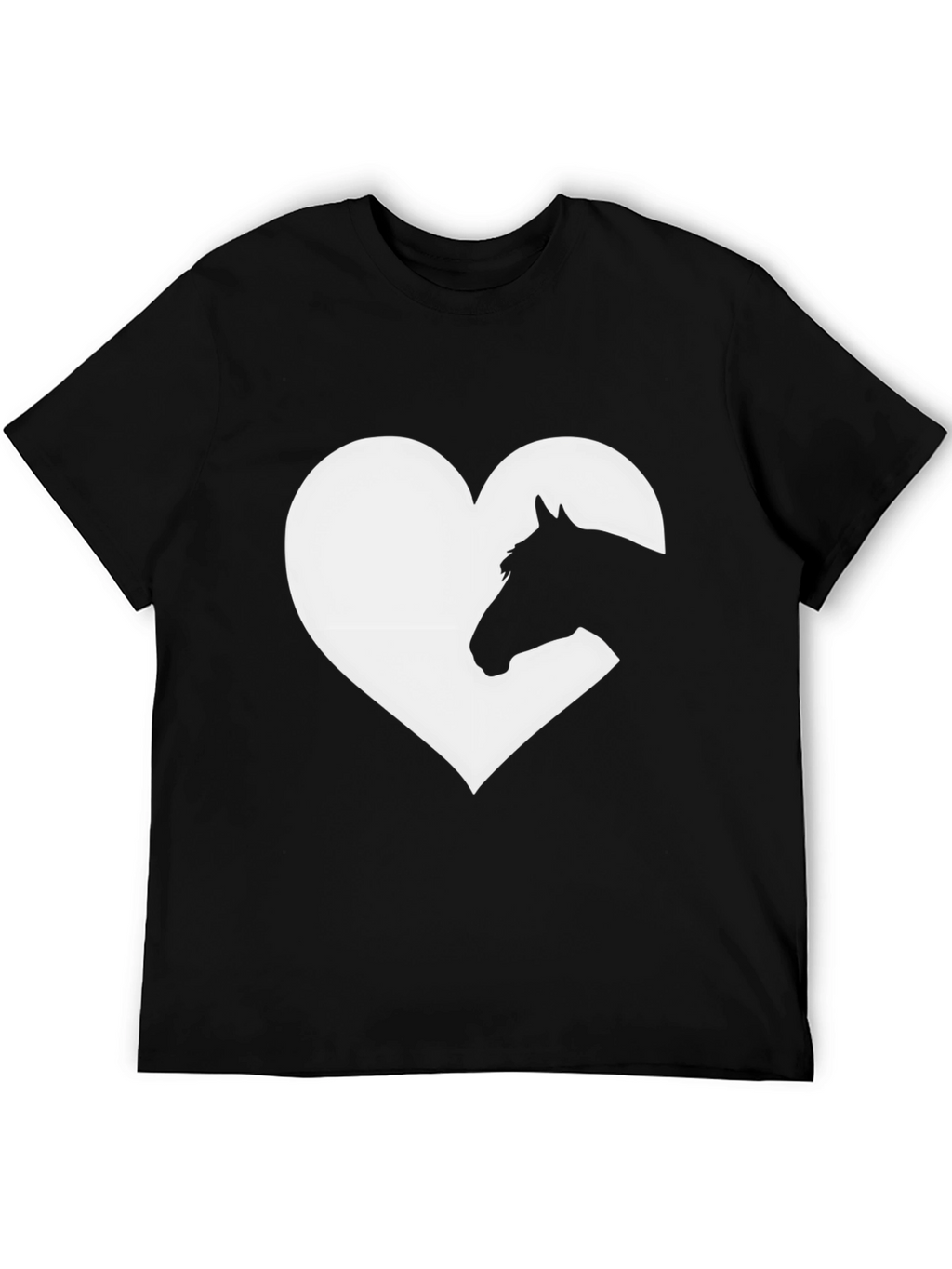 Heart Horse Graphic Tee - Black Unisex T-Shirt