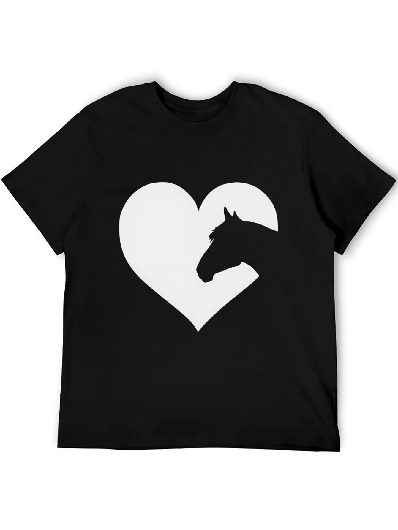 Heart Horse Graphic Tee - Black Unisex T-Shirt