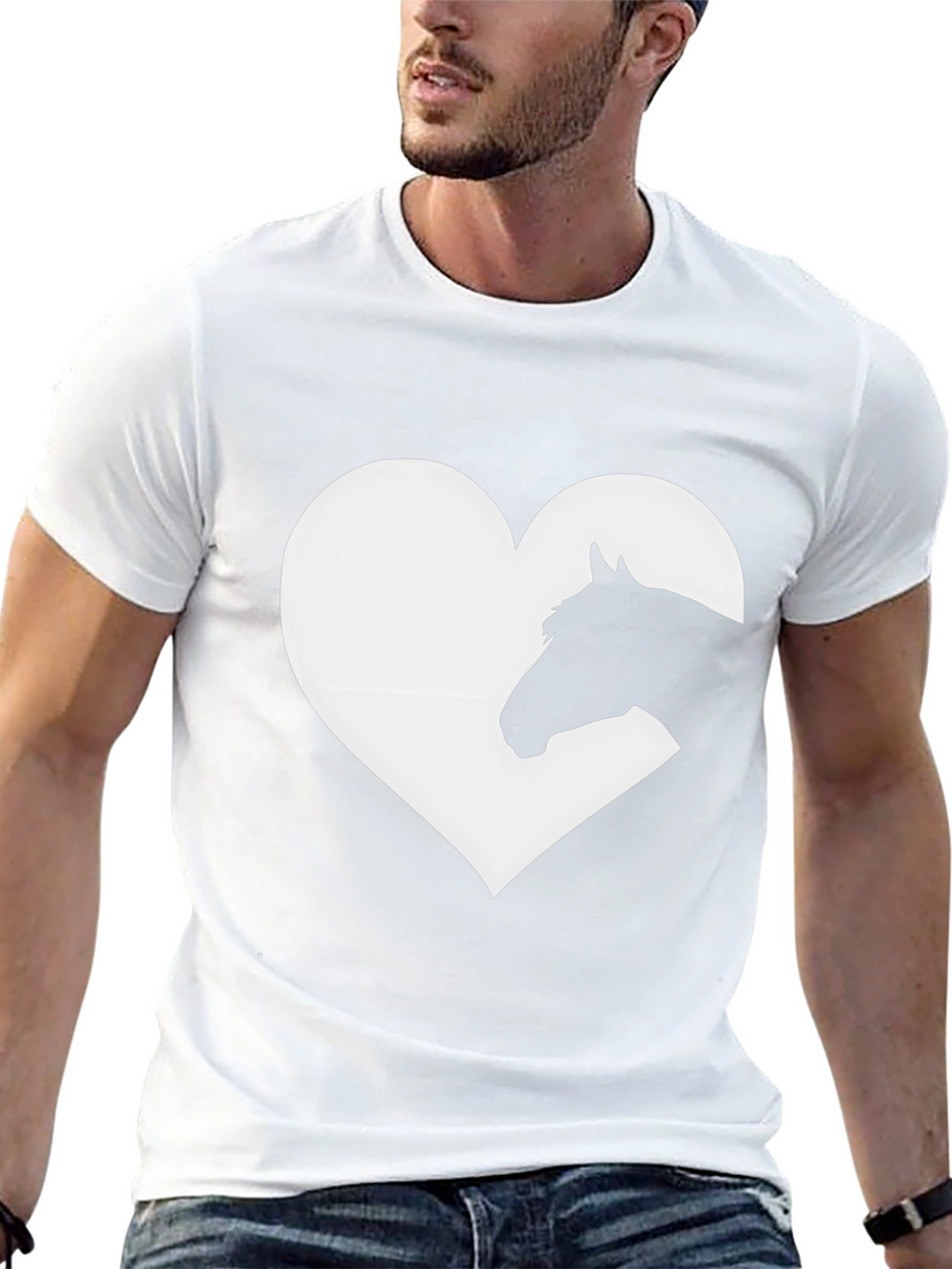 Heart Horse Graphic Tee - Black Unisex T-Shirt