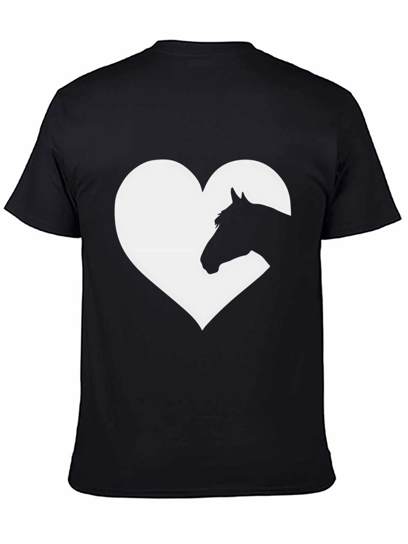 Heart Horse Graphic Tee - Black Unisex T-Shirt