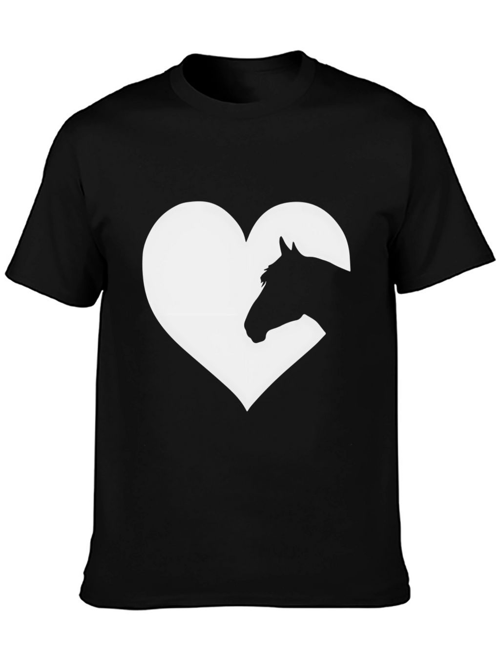 Heart Horse Graphic Tee - Black Unisex T-Shirt
