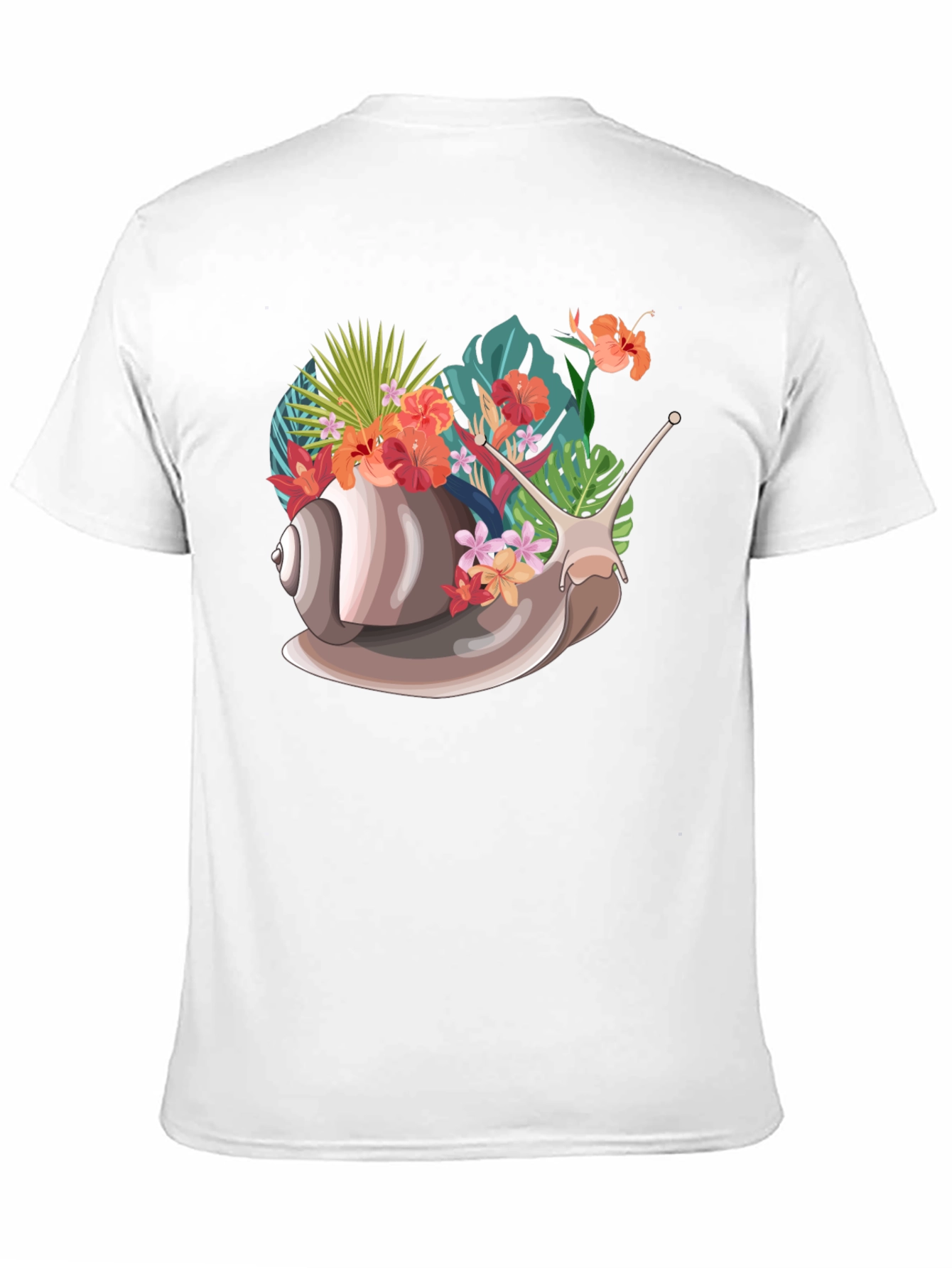 Snail Floral Graphic Tee - Unique Nature Design