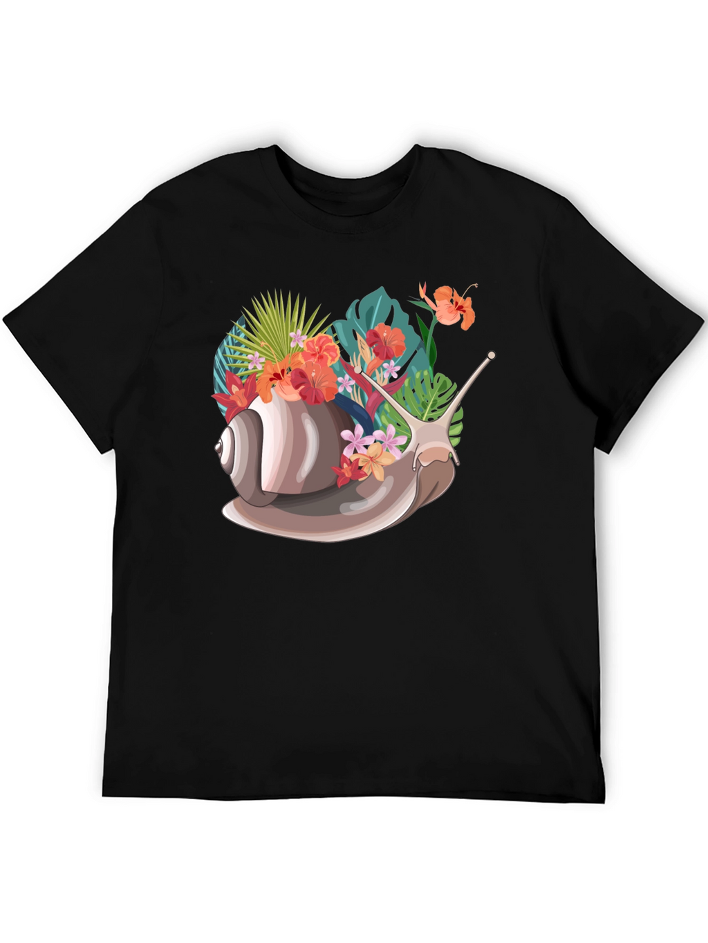Snail Floral Graphic Tee - Unique Nature Design