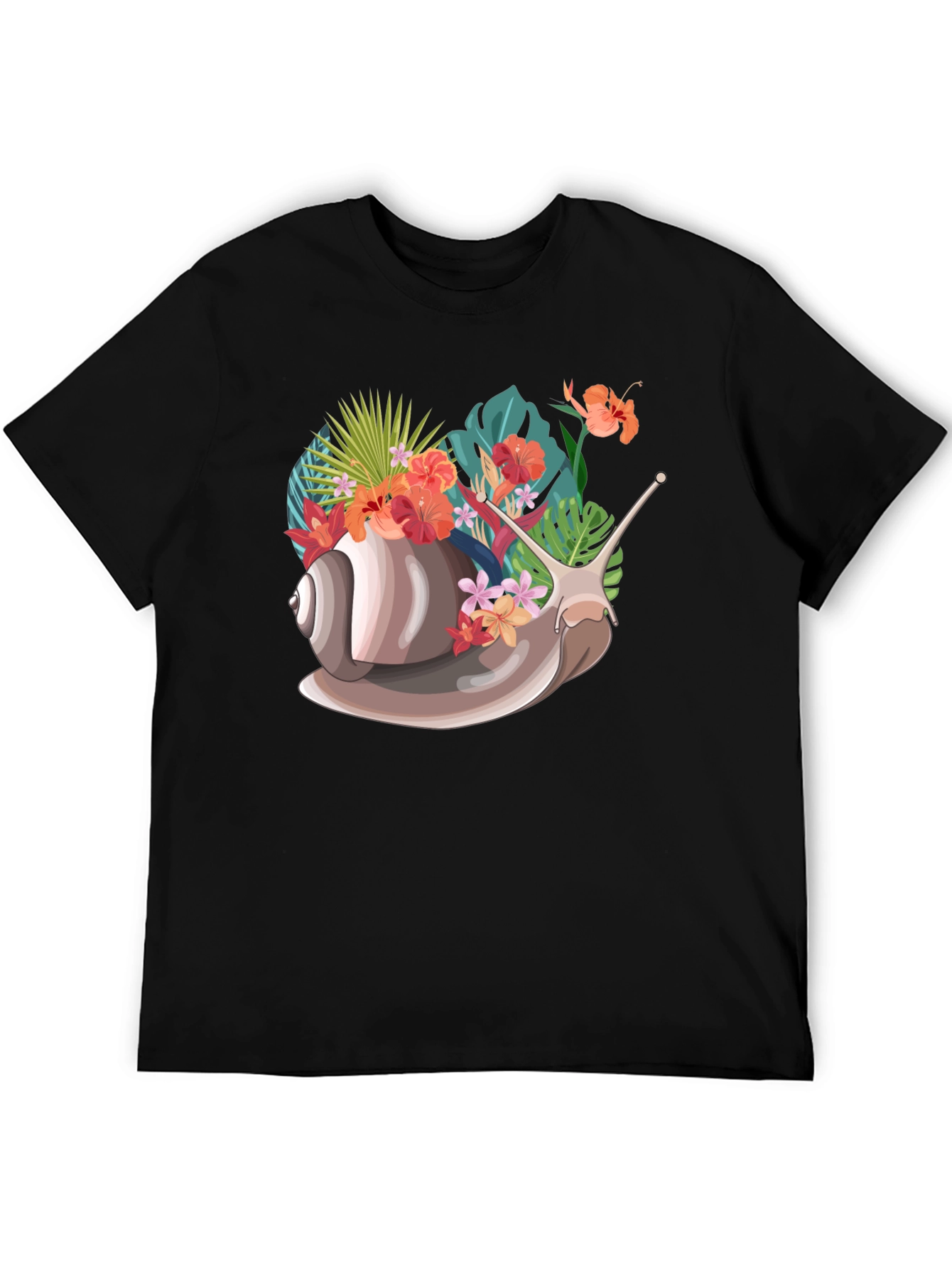 Snail Floral Graphic Tee - Unique Nature Design