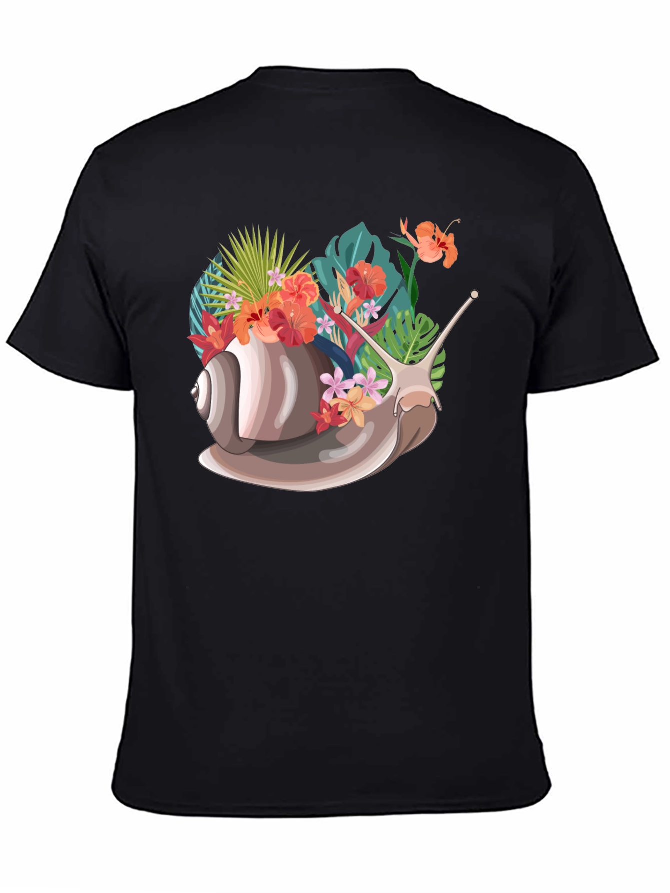 Snail Floral Graphic Tee - Unique Nature Design