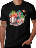 Snail Floral Graphic Tee - Unique Nature Design