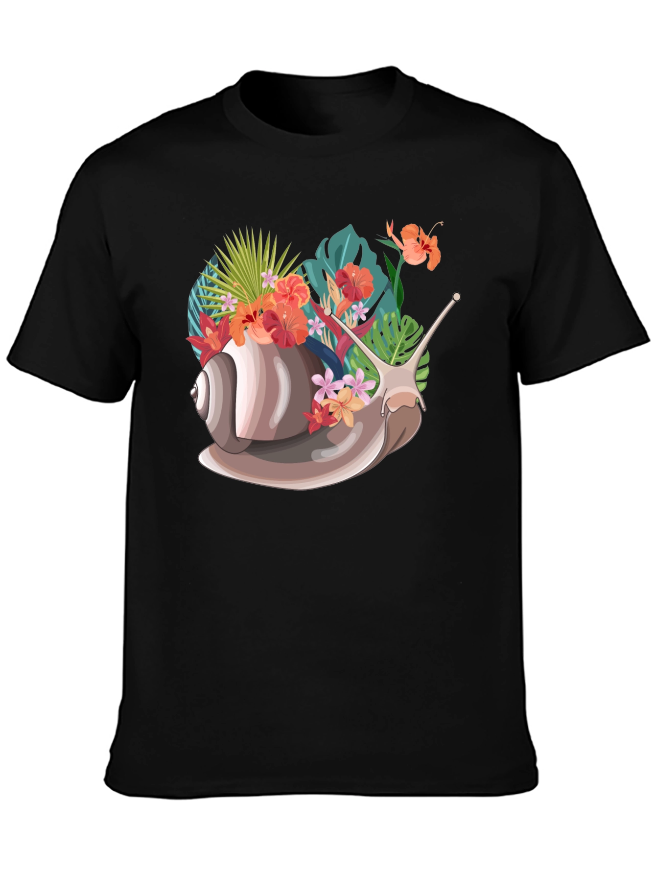 Snail Floral Graphic Tee - Unique Nature Design