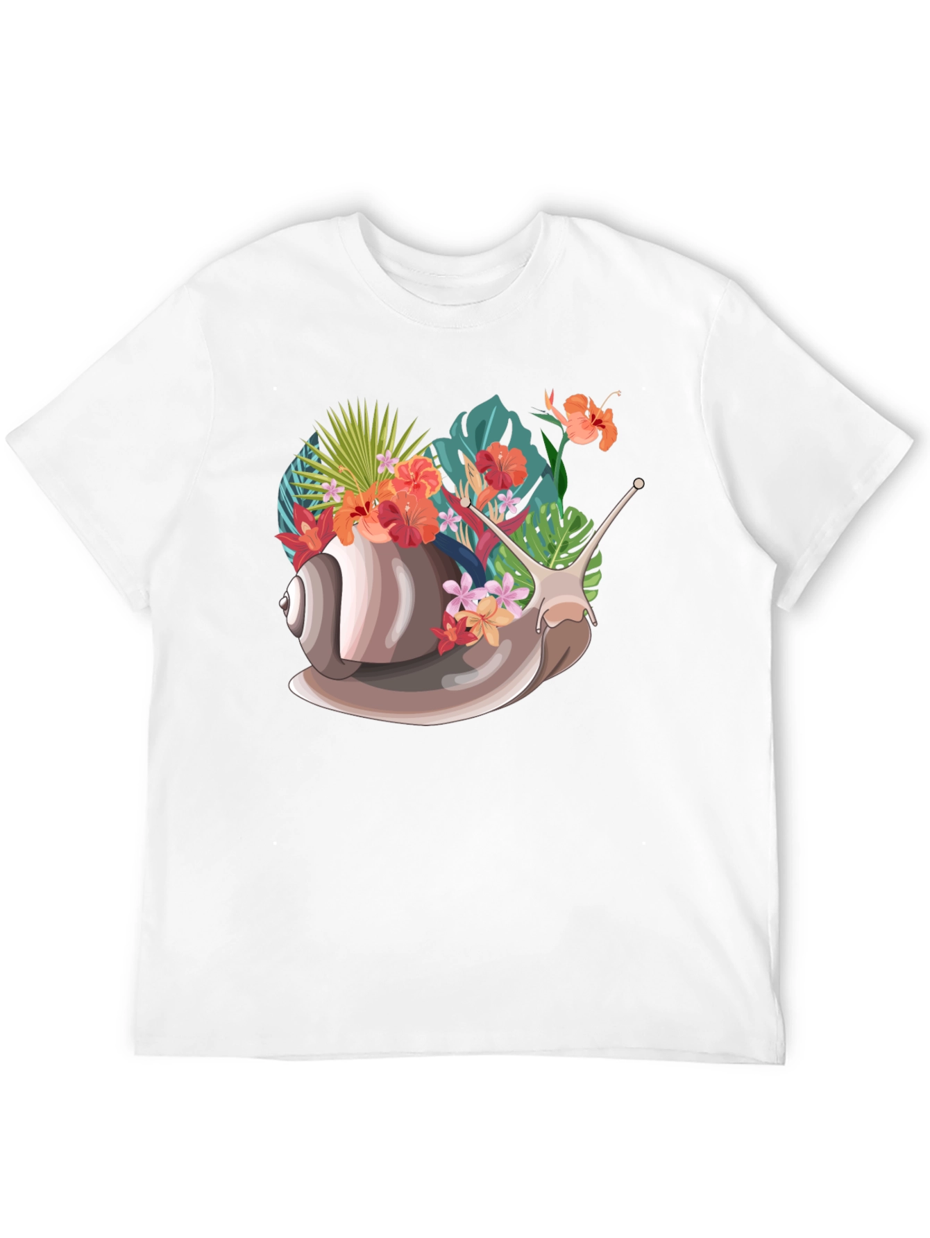 Snail Floral Graphic Tee - Unique Nature Design