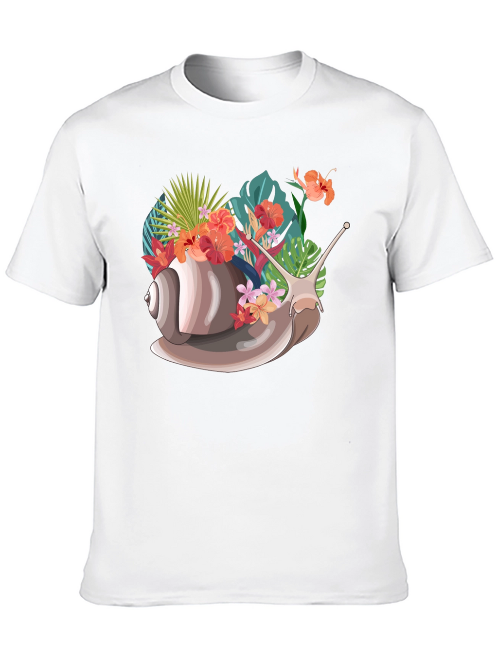 Snail Floral Graphic Tee - Unique Nature Design