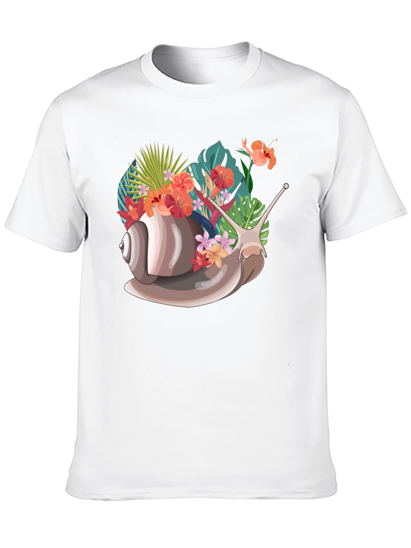 Snail Floral Graphic Tee - Unique Nature Design