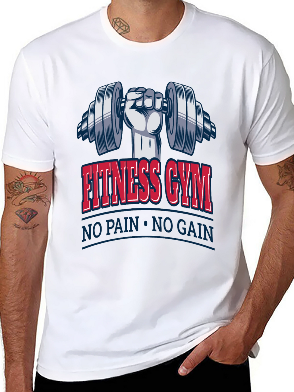 Fitness Gym No Pain No Gain Black T-Shirt