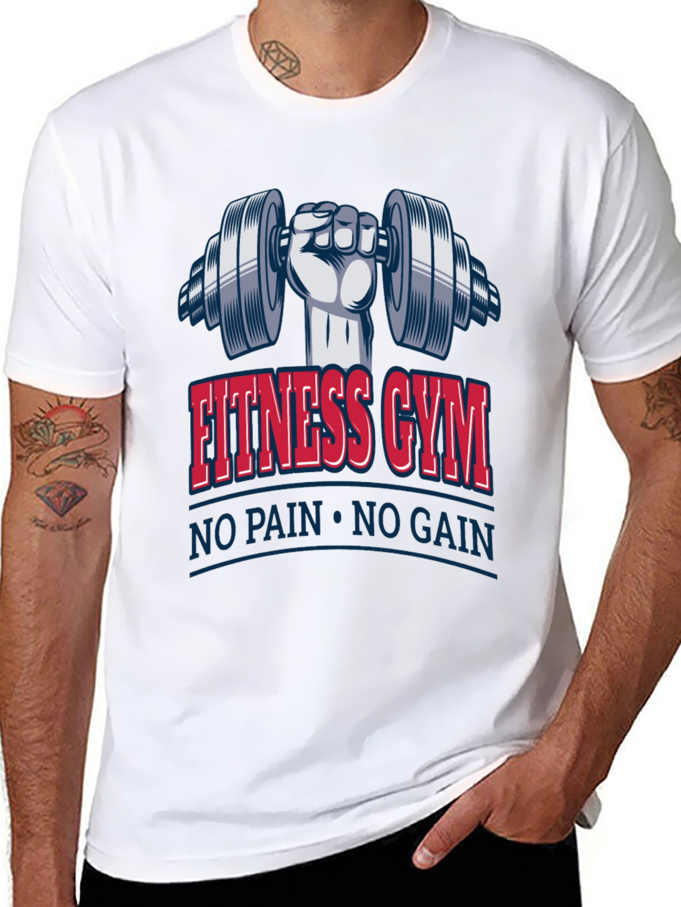 Fitness Gym No Pain No Gain Black T-Shirt