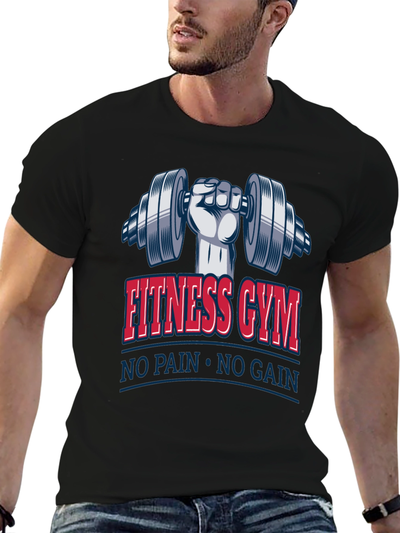 Fitness Gym No Pain No Gain Black T-Shirt