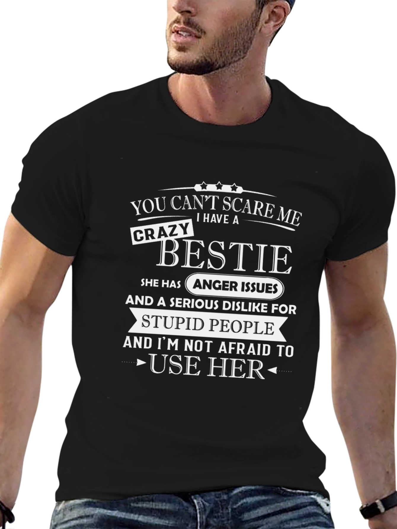 Crazy Bestie Novelty Graphic Tee