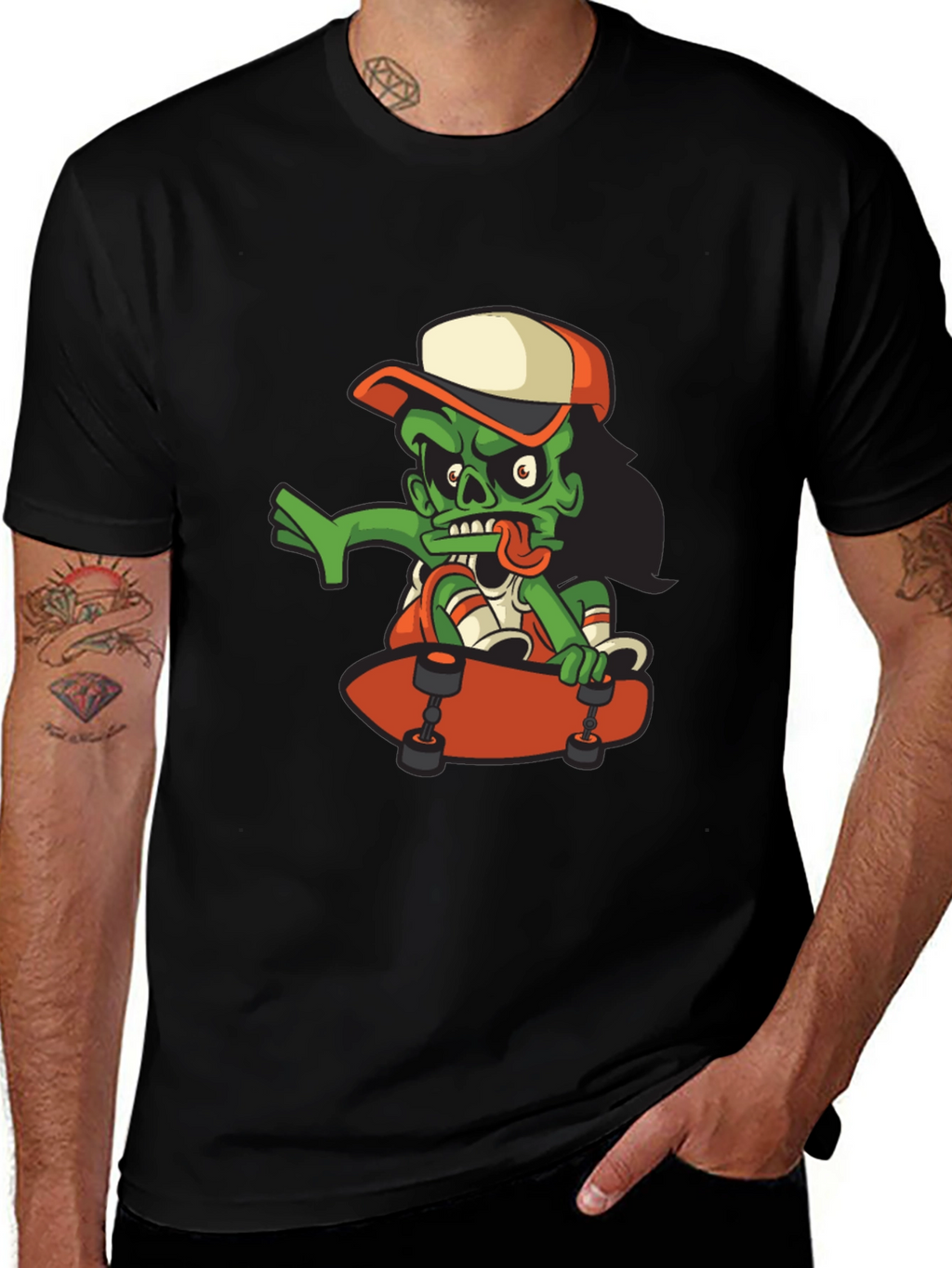Zombie Skateboarder Graphic T-Shirt