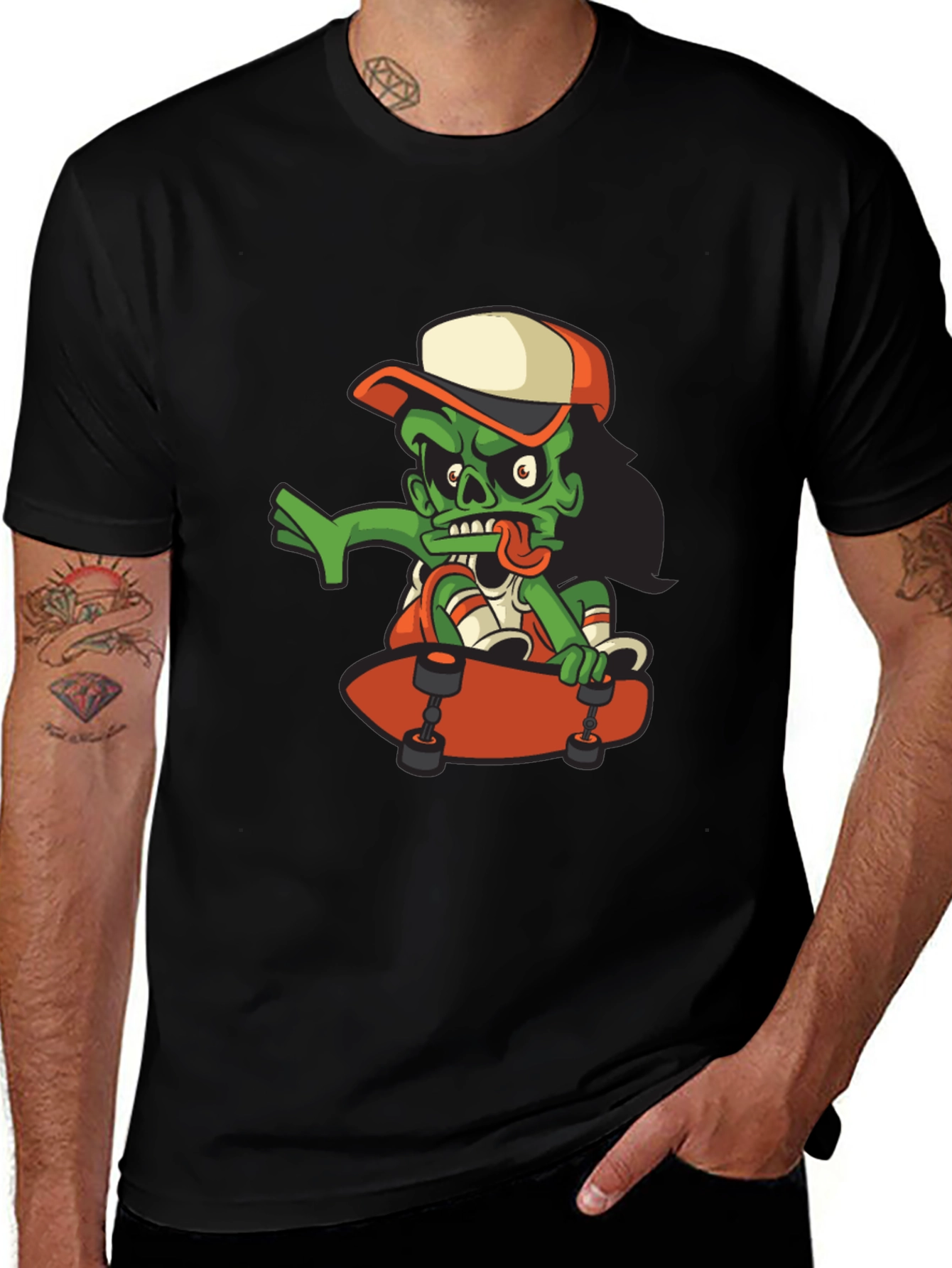 Zombie Skateboarder Graphic T-Shirt