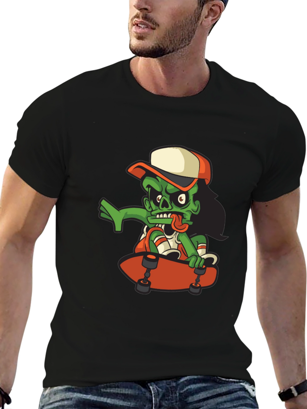 Zombie Skateboarder Graphic T-Shirt
