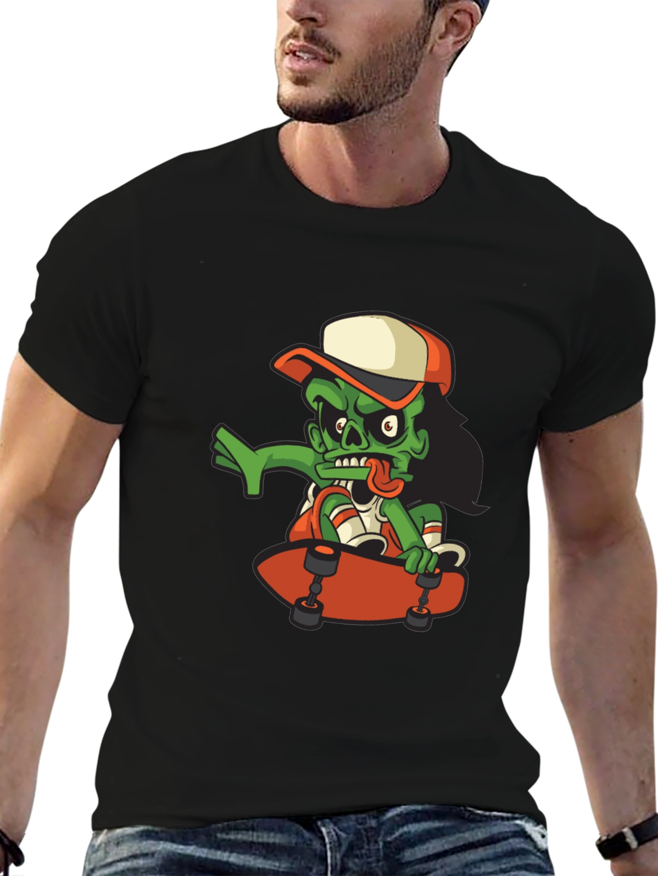 Zombie Skateboarder Graphic T-Shirt