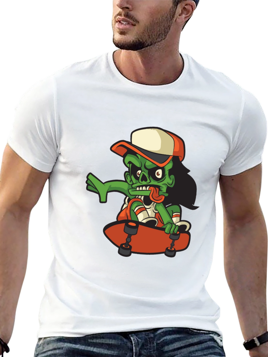 Zombie Skateboarder Graphic T-Shirt