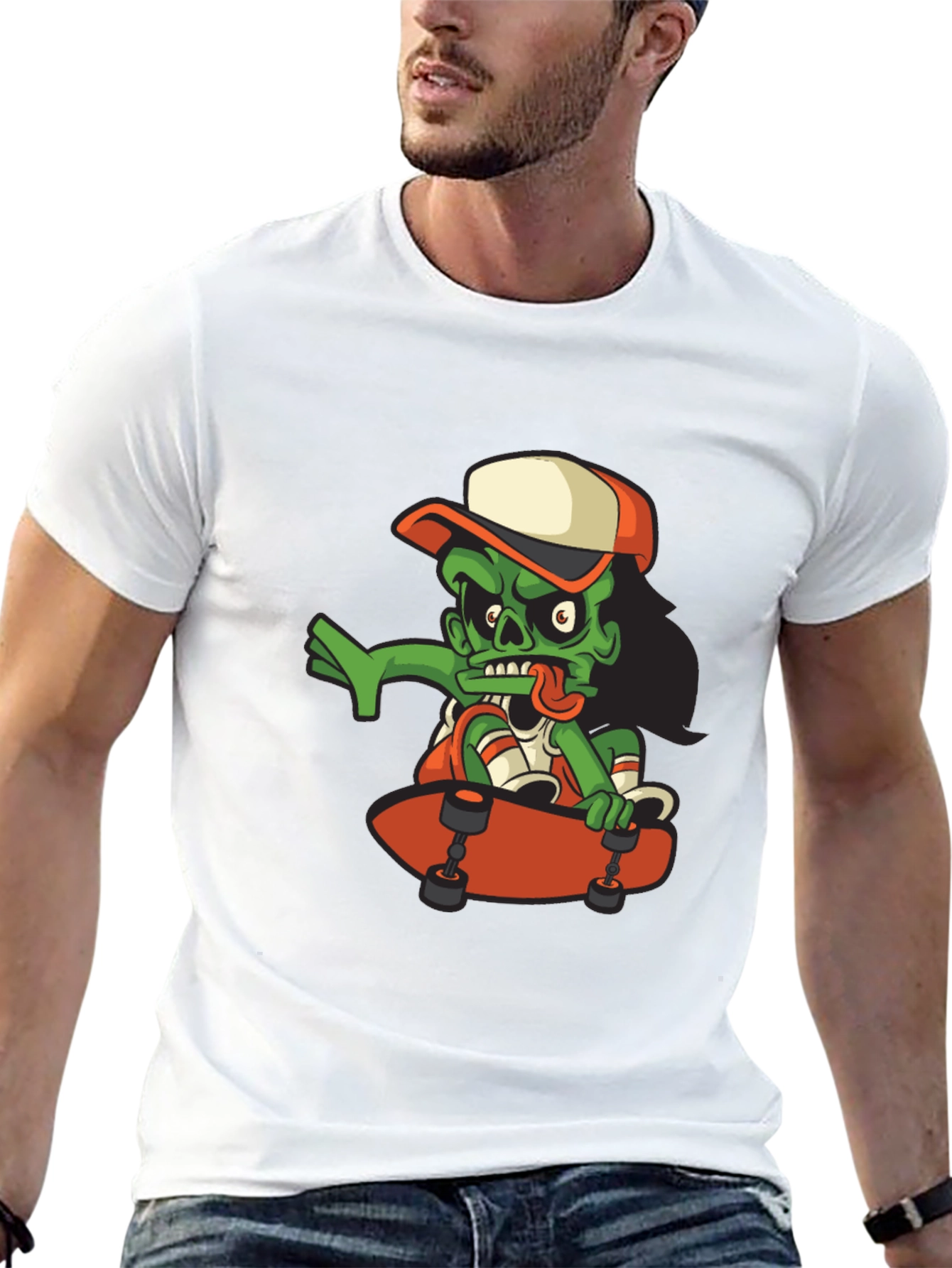 Zombie Skateboarder Graphic T-Shirt
