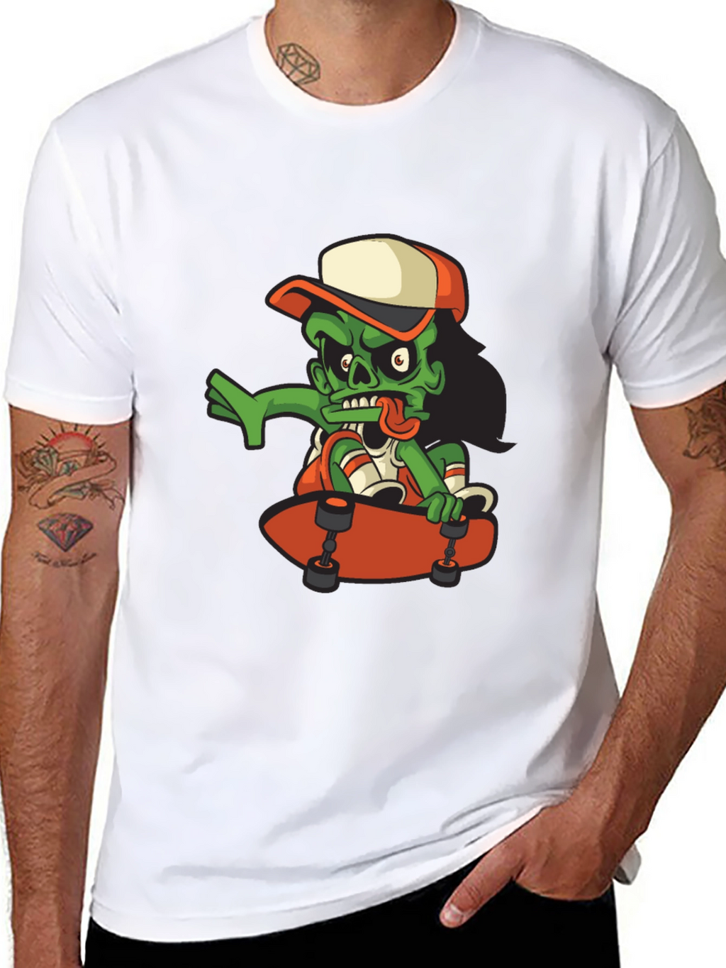 Zombie Skateboarder Graphic T-Shirt