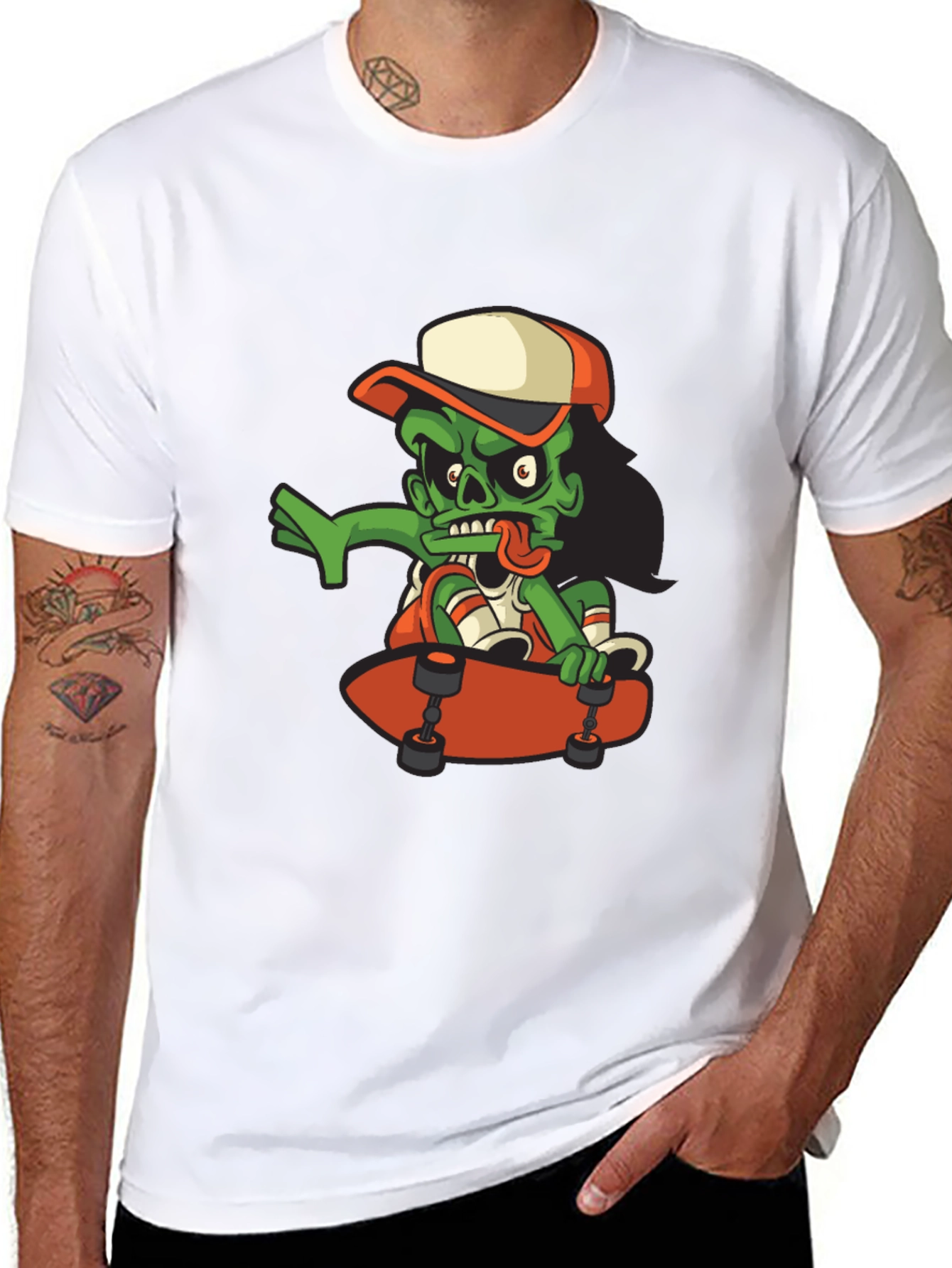 Zombie Skateboarder Graphic T-Shirt
