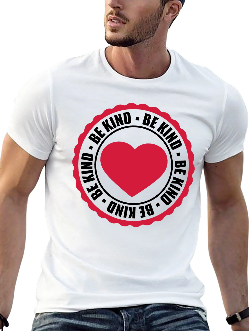 Be Kind Heart Graphic Tee - Black Casual Shirt