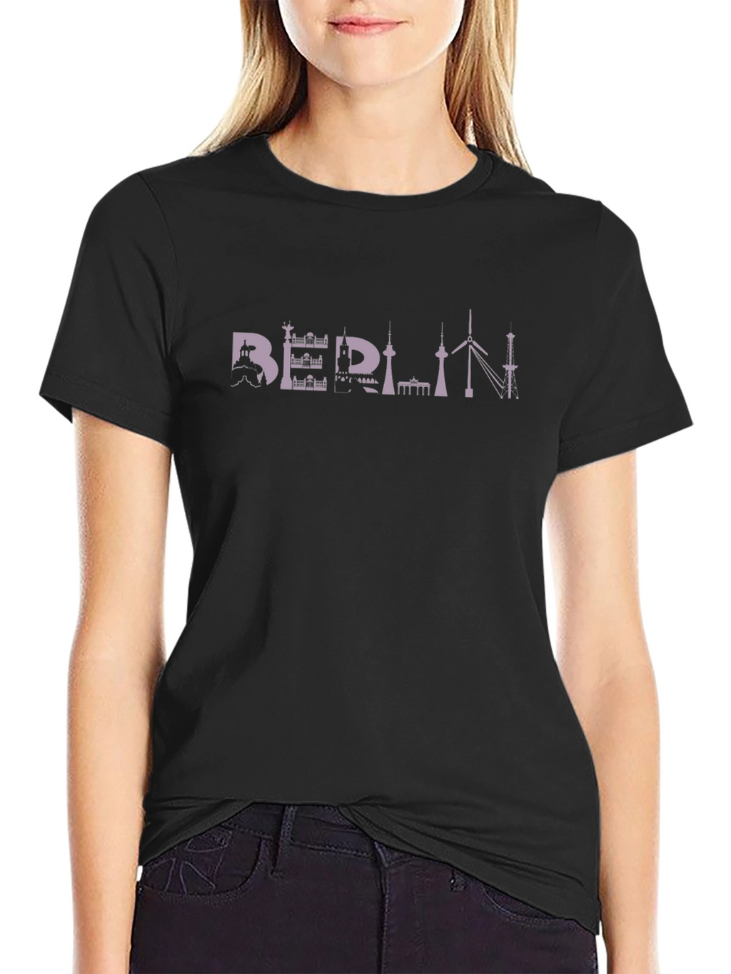 Berlin Skyline Black T-Shirt