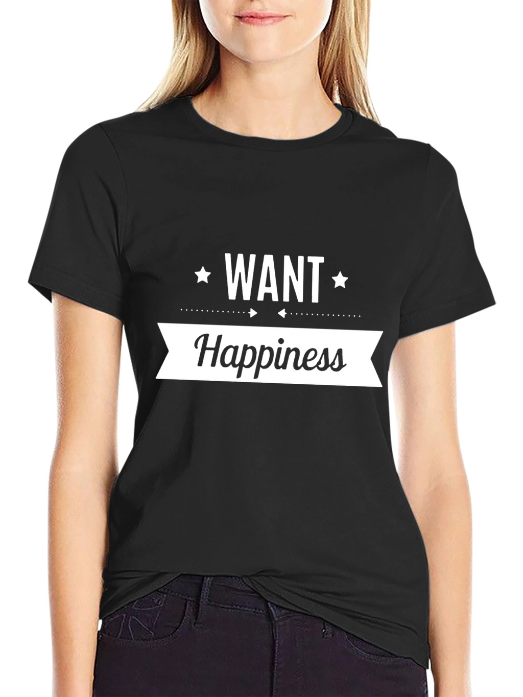 Want Happiness Graphic T-Shirt