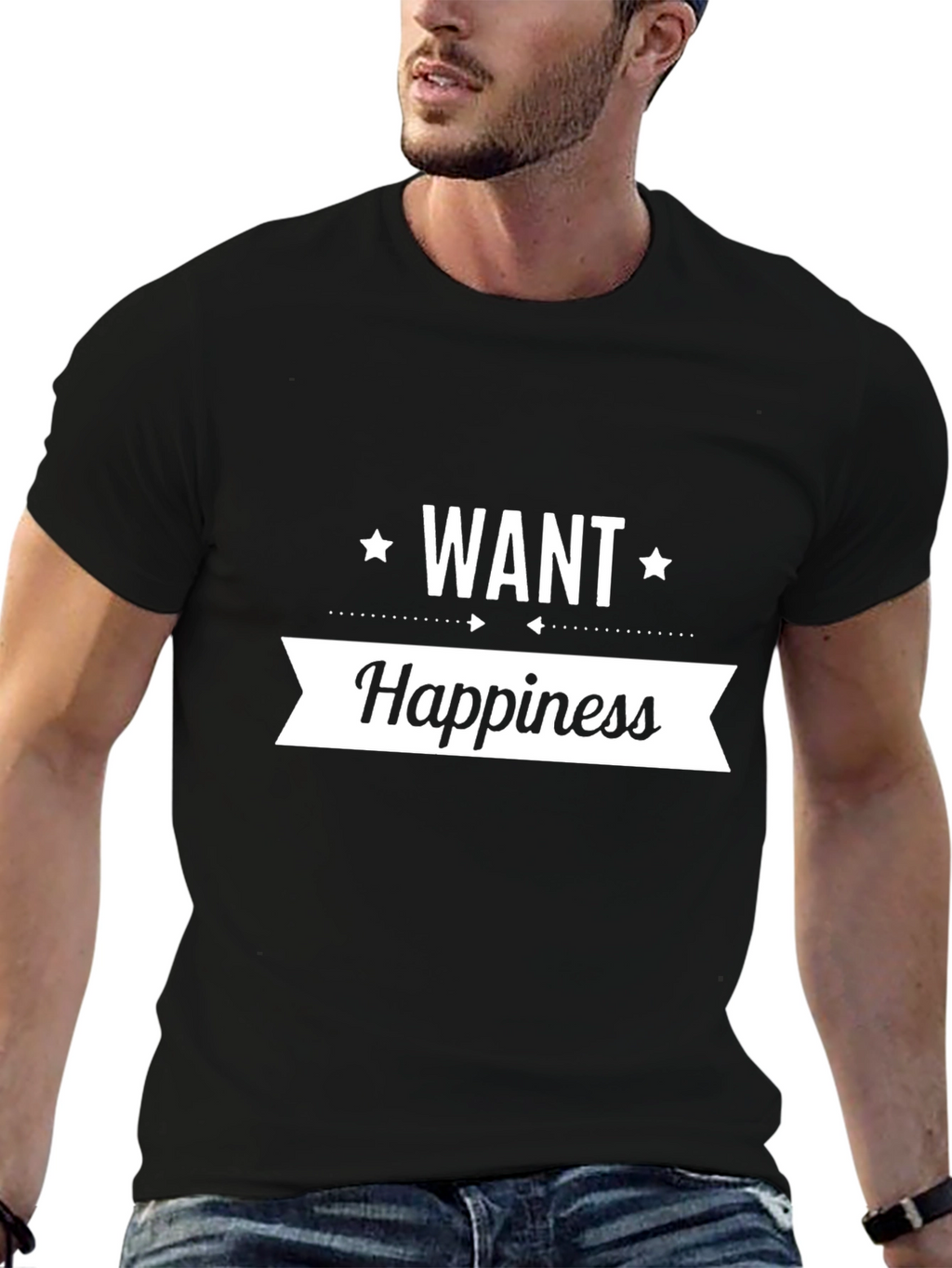 Want Happiness Graphic T-Shirt