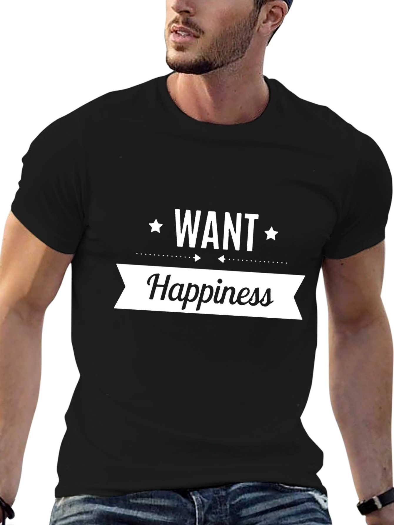 Want Happiness Graphic T-Shirt