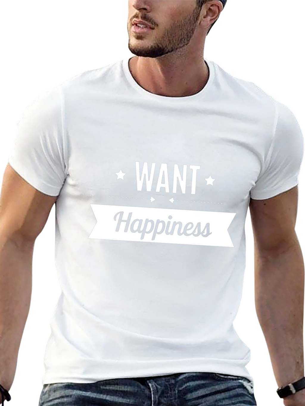 Want Happiness Graphic T-Shirt