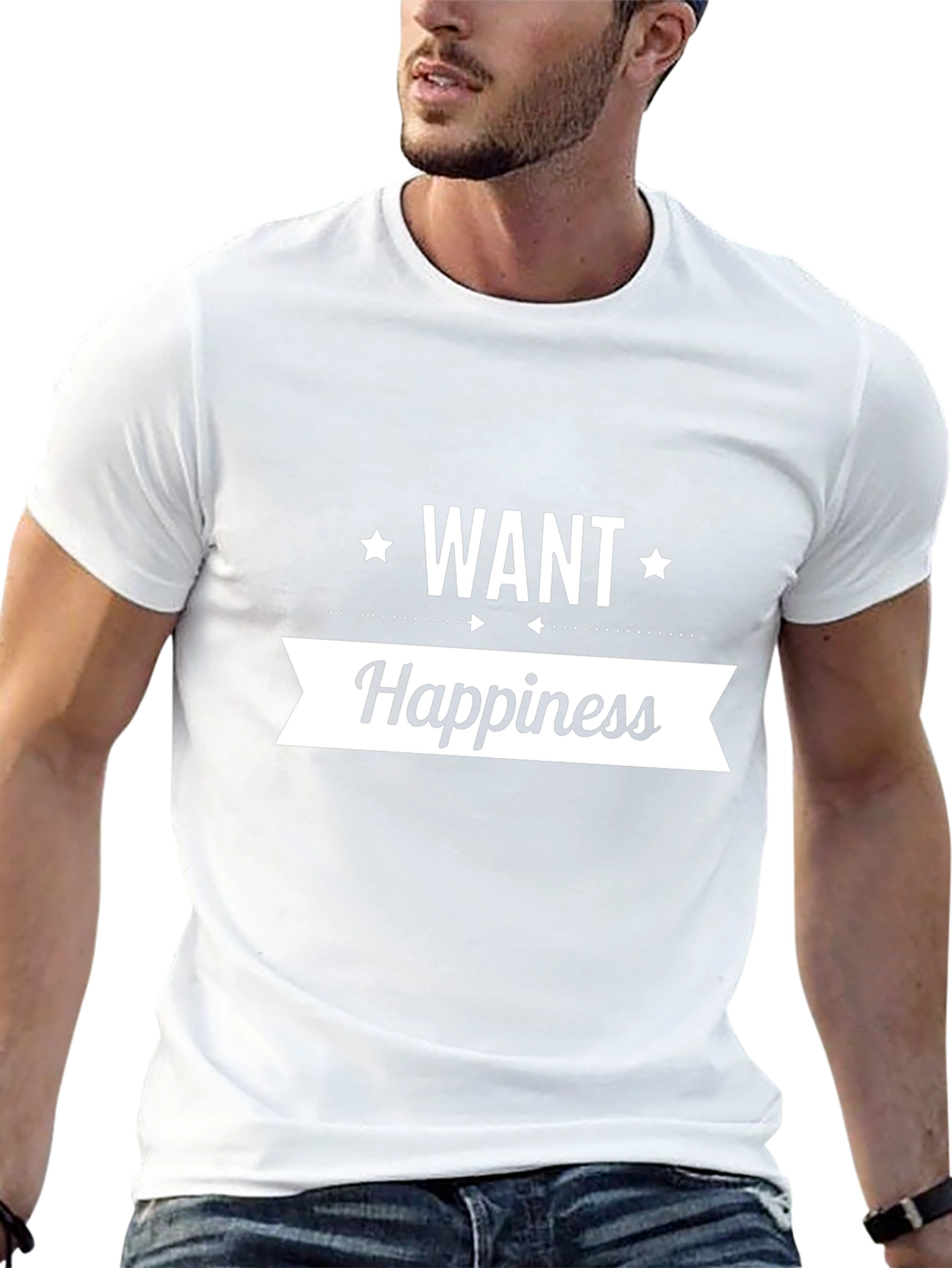 Want Happiness Graphic T-Shirt