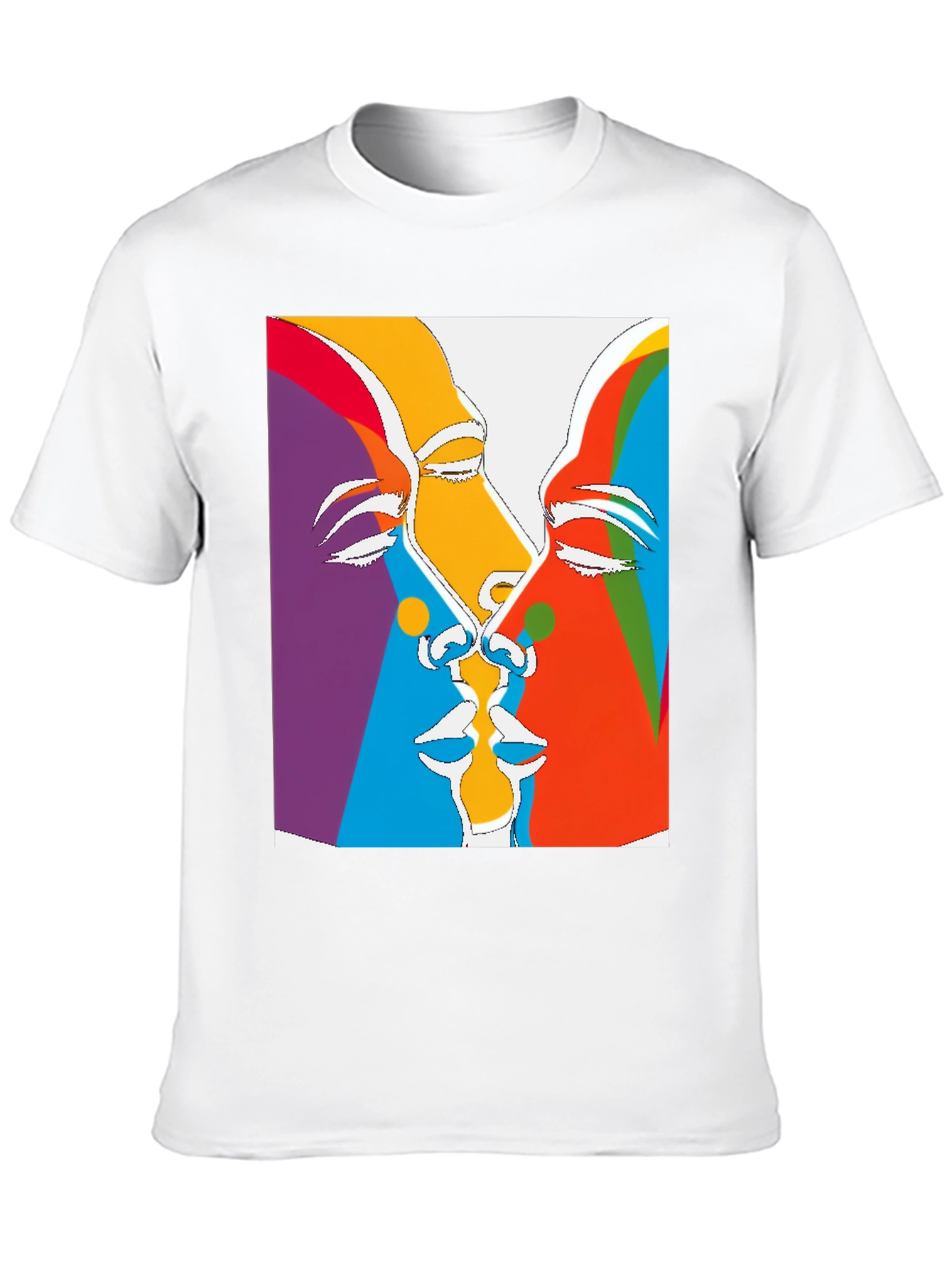 Abstract Faces Graphic Tee - Black