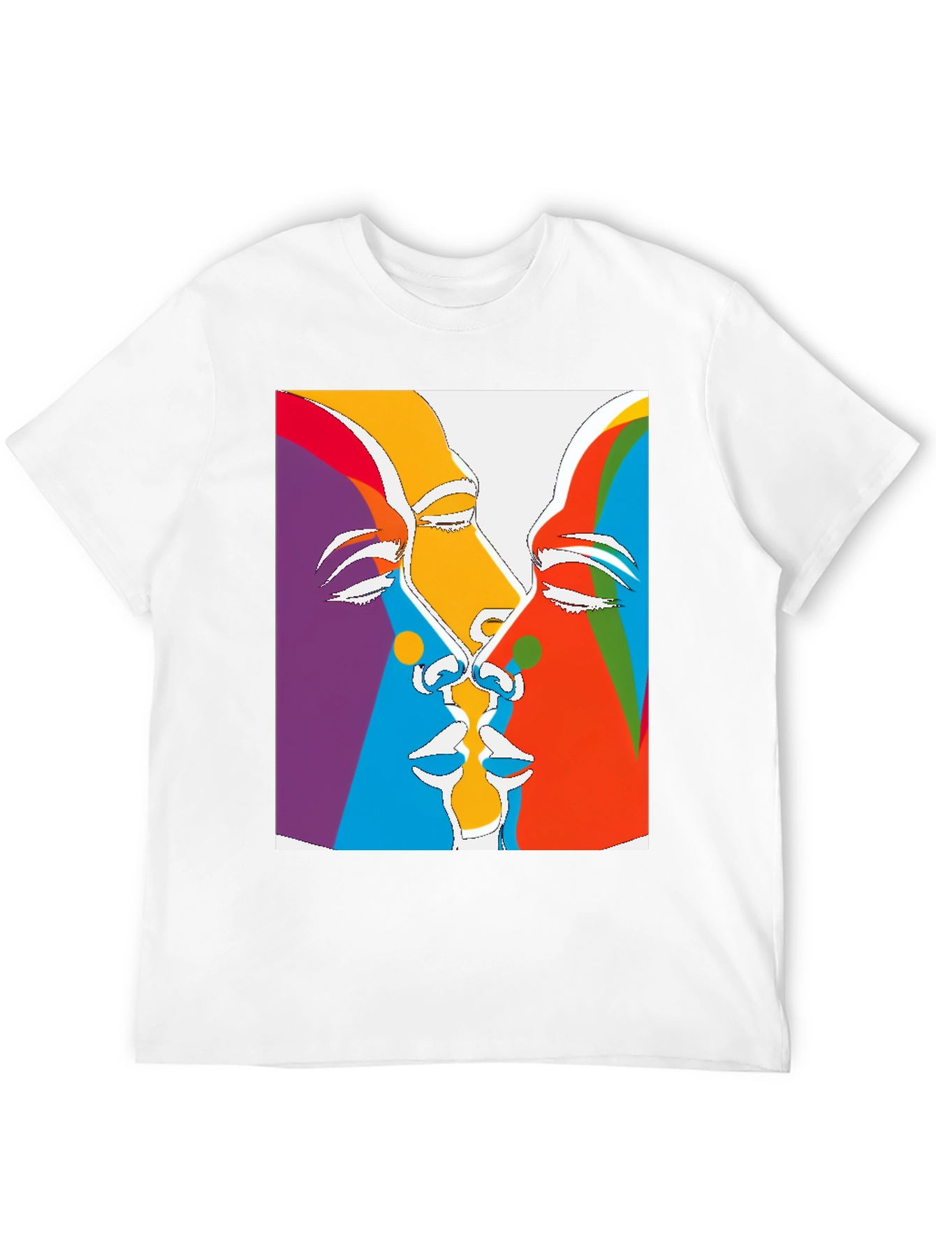 Abstract Faces Graphic Tee - Black