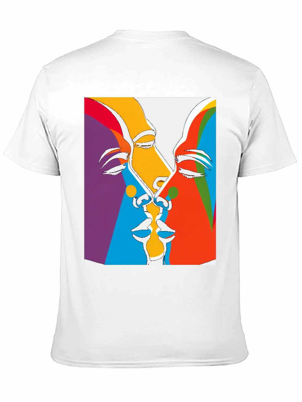 Abstract Faces Graphic Tee - Black