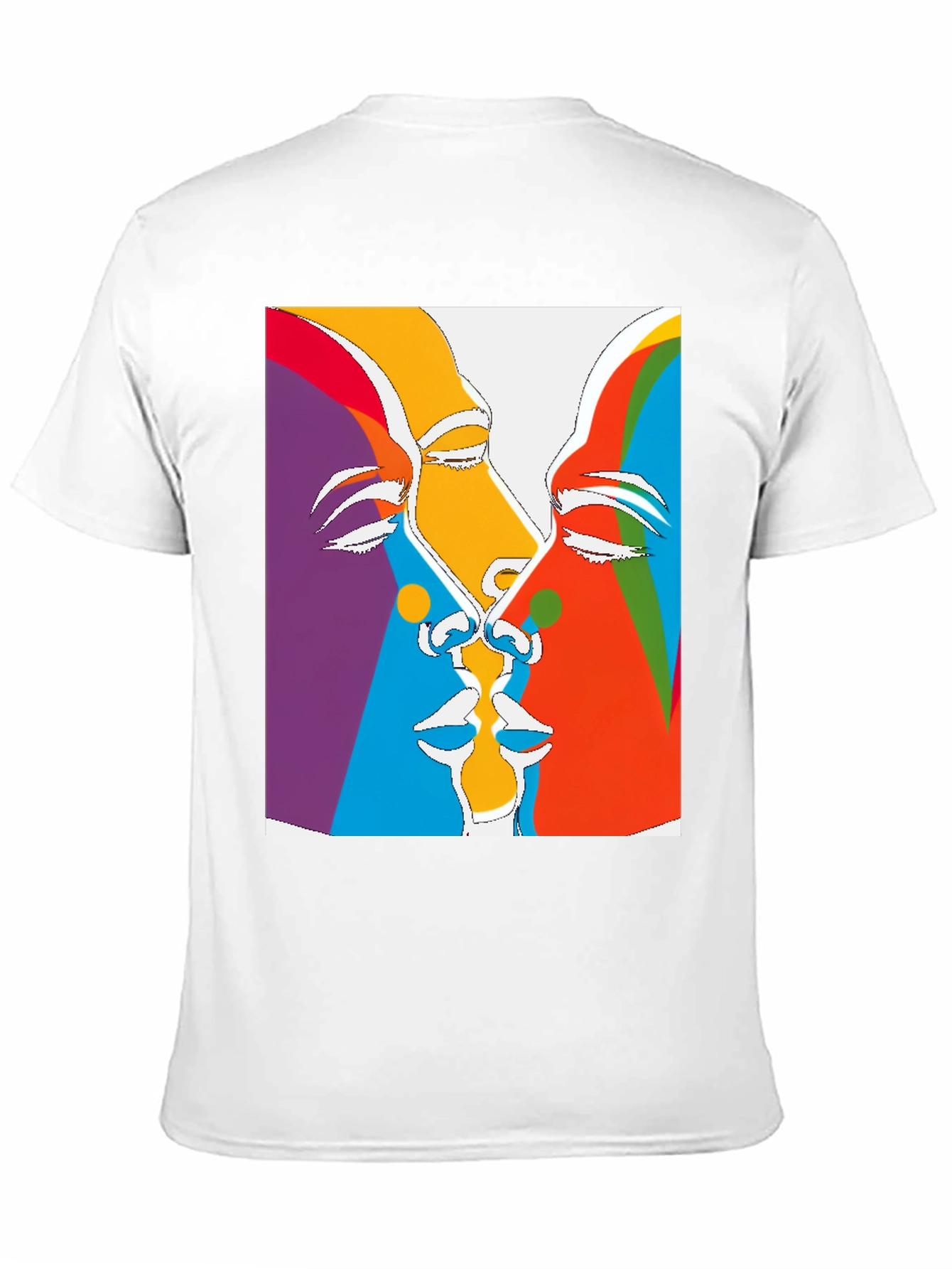 Abstract Faces Graphic Tee - Black