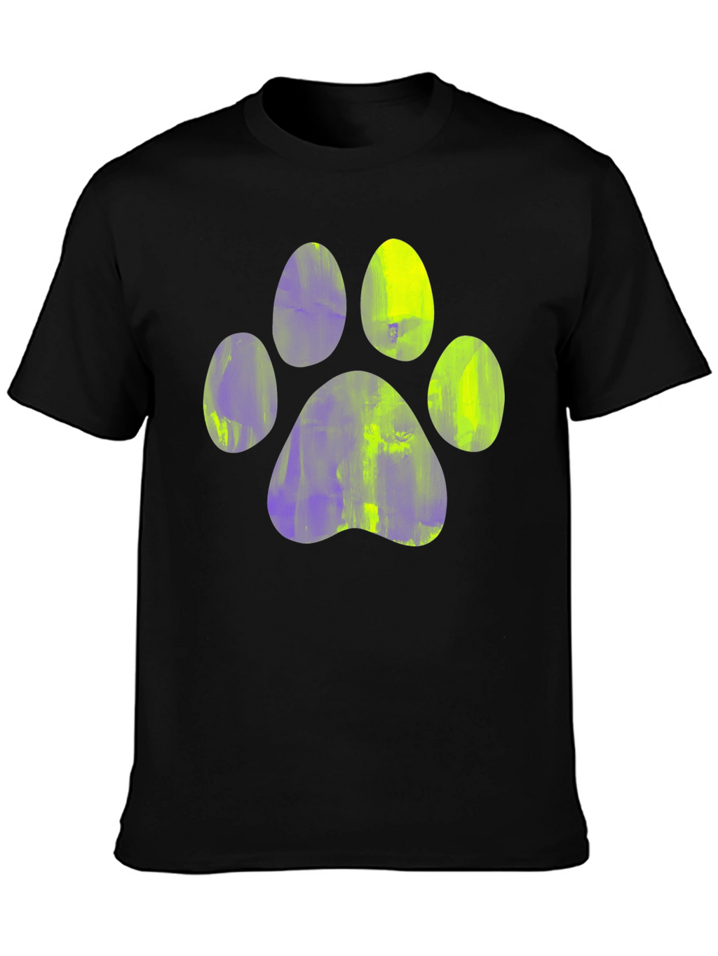 Paw Print Graphic Tee - Casual Black T-Shirt