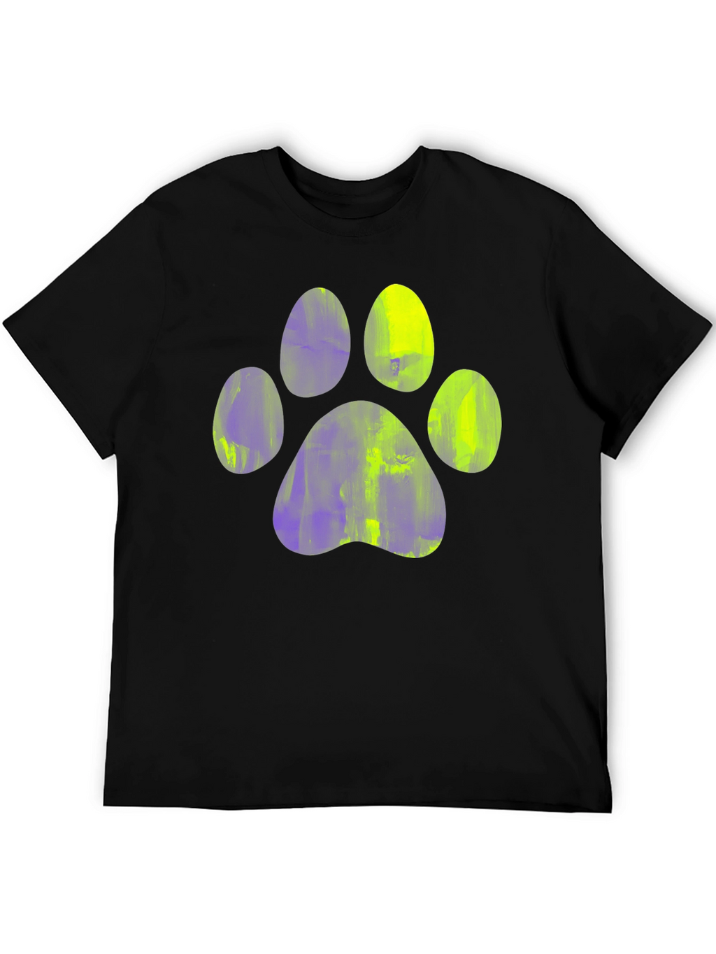 Paw Print Graphic Tee - Casual Black T-Shirt