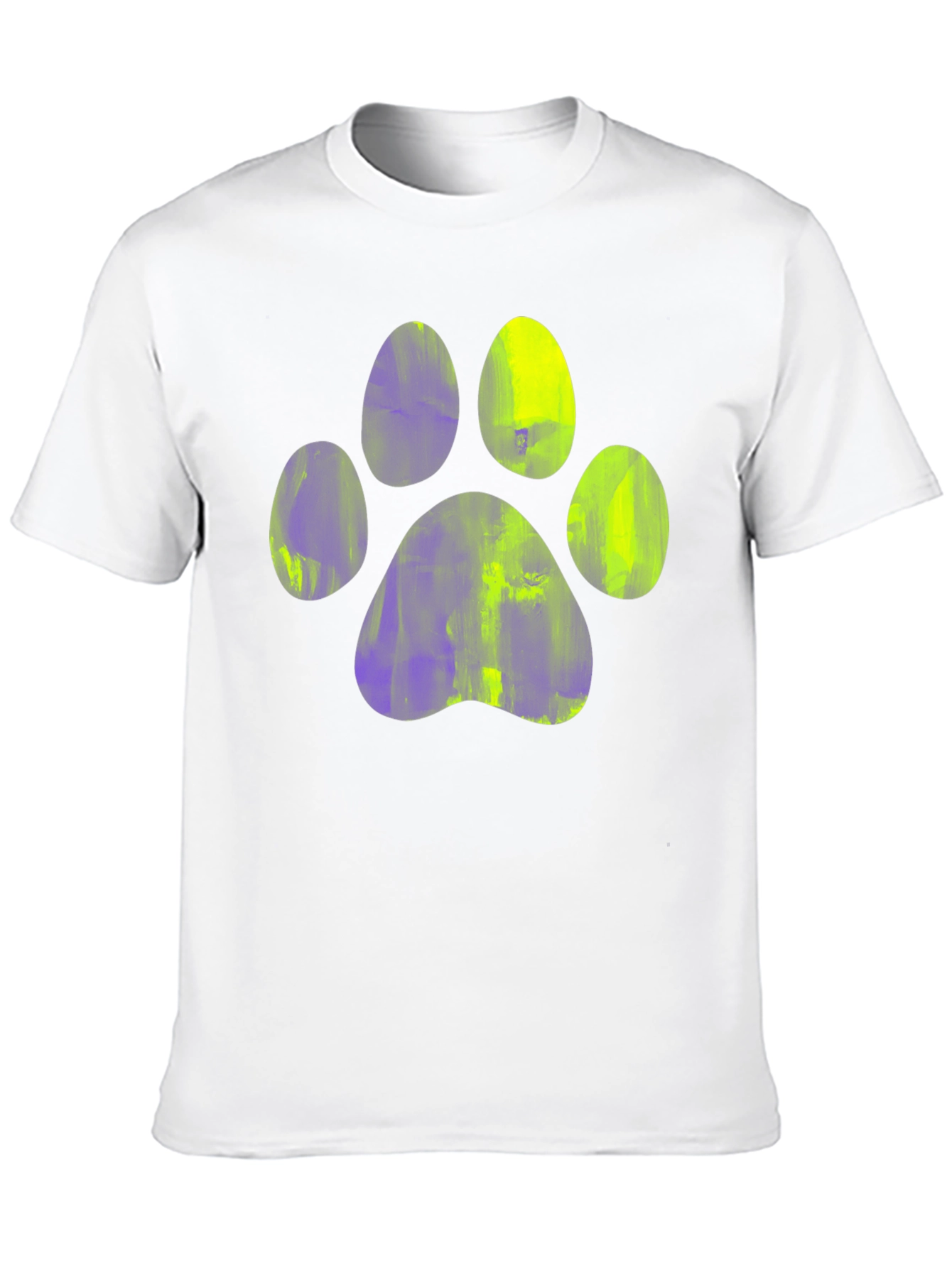 Paw Print Graphic Tee - Casual Black T-Shirt