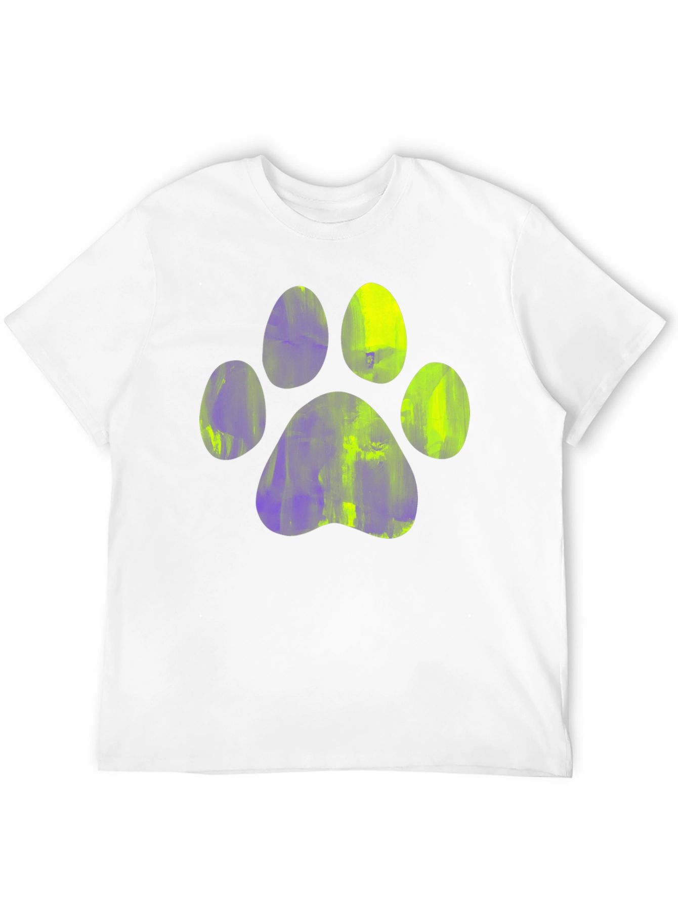 Paw Print Graphic Tee - Casual Black T-Shirt