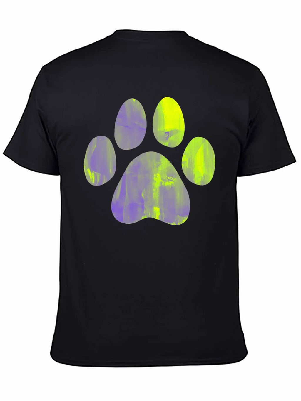 Paw Print Graphic Tee - Casual Black T-Shirt