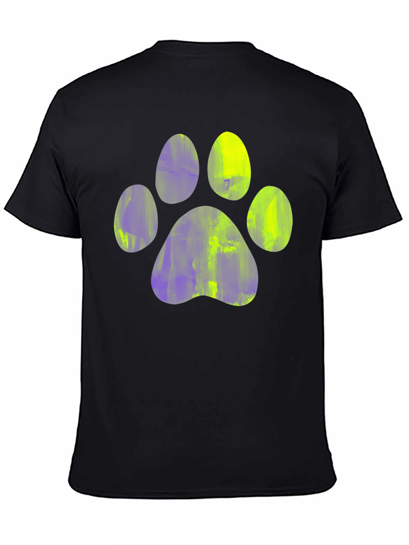 Paw Print Graphic Tee - Casual Black T-Shirt