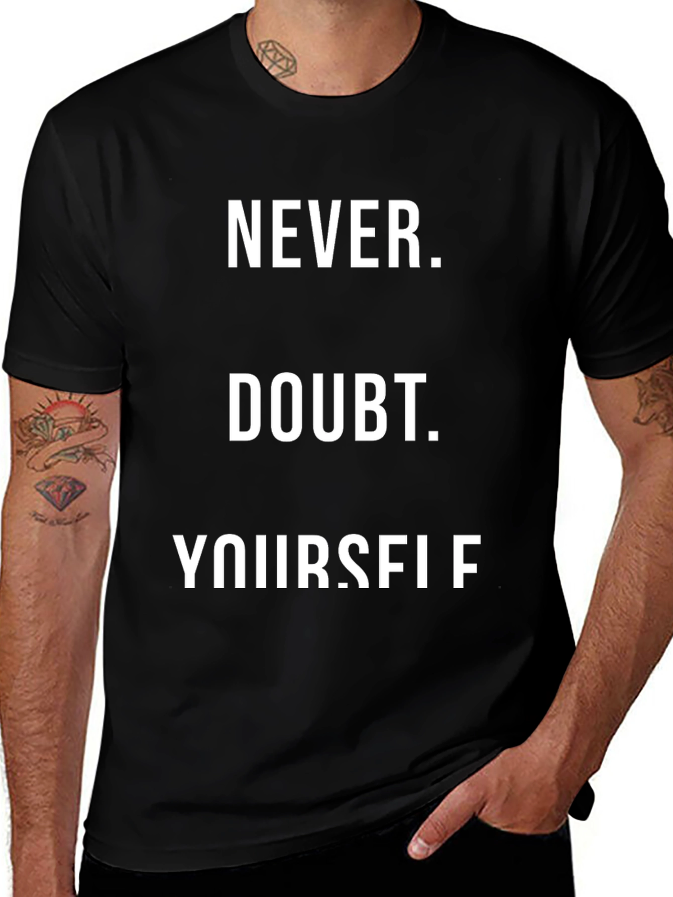 Never Doubt Yourself Black Graphic Tee